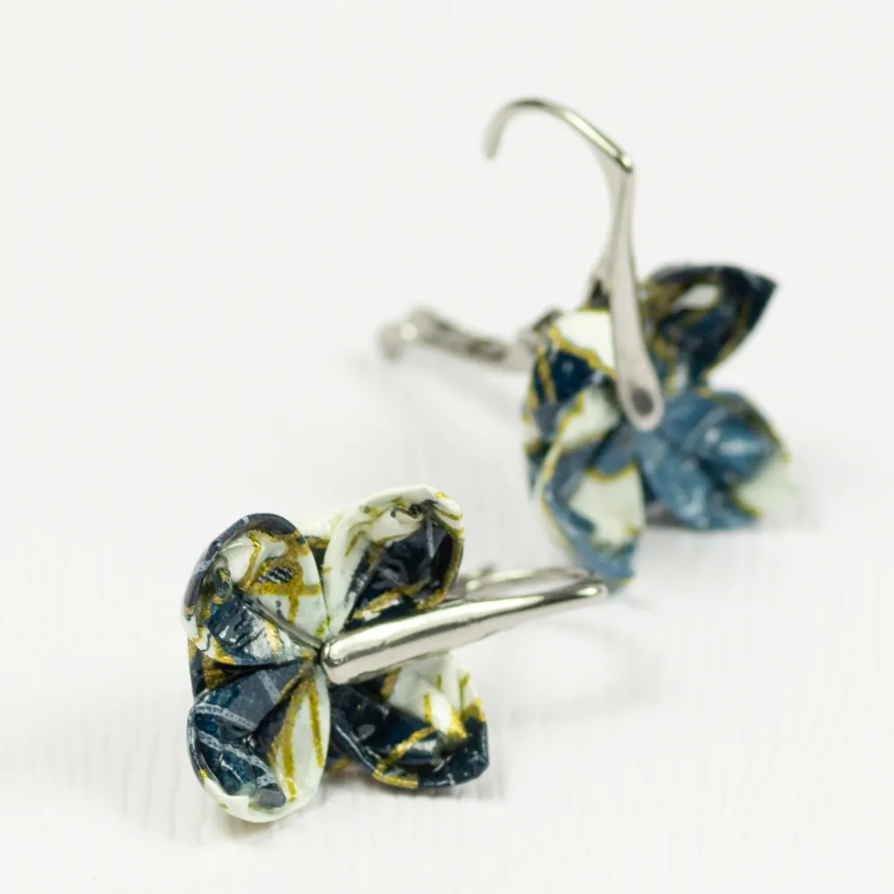 Náušnice "Jeřábi nad mořem" (lotosy)