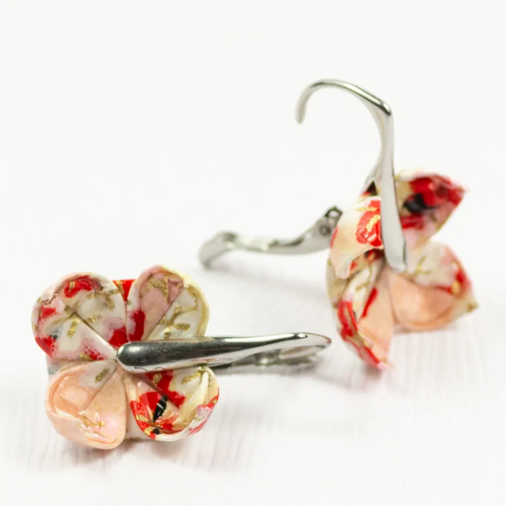 Náušnice "Kvetu červeně" (lotosy)