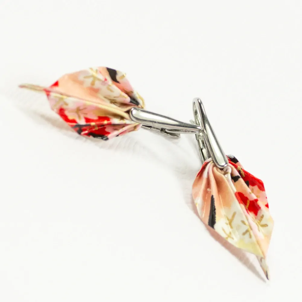 Náušnice "Kvetu červeně" (listy)