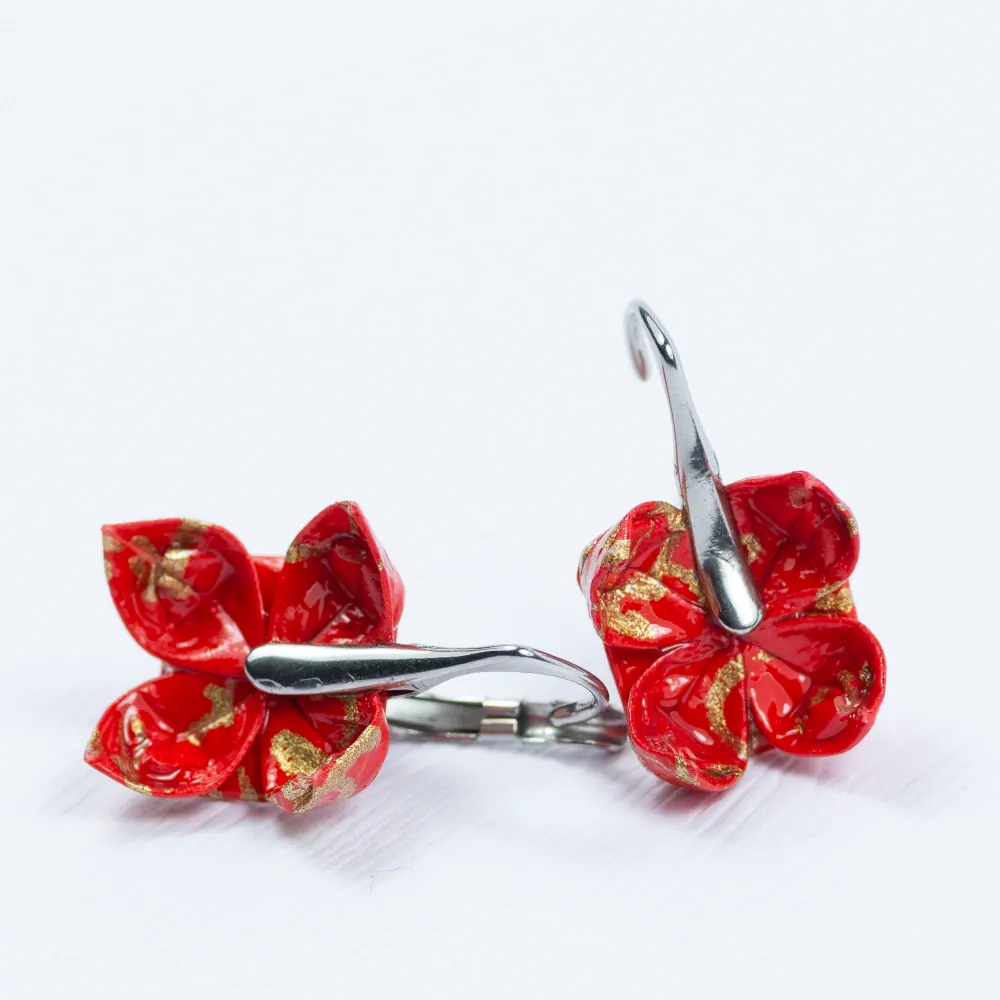 Náušnice "Plamenné verše" (lotosy)