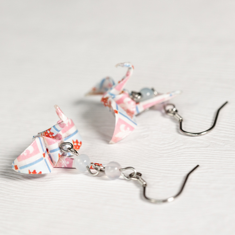 Náušnice "Pro krále a vlast" (jeřáb s andským opálem)