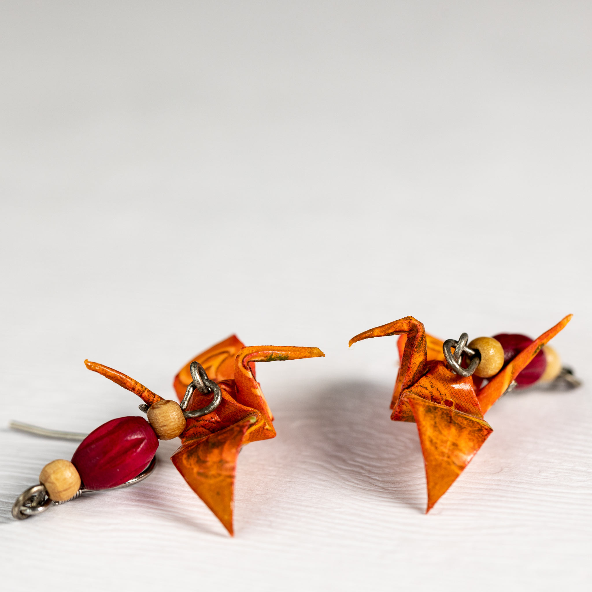 Náušnice "Malinová" (jeřáb)