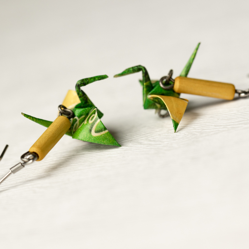 Náušnice "Máta s citronem" (jeřáb)