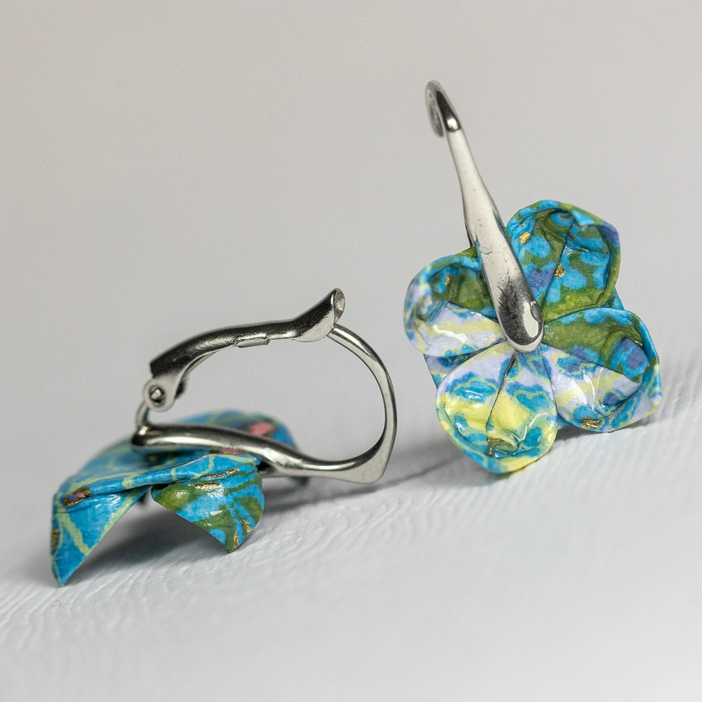 Náušnice "Tyrkysově něžná" (lotosy)