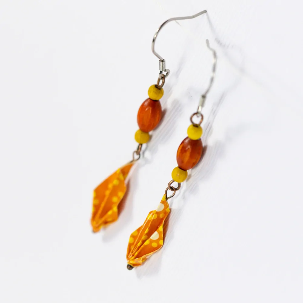 "Ohnivý květ" - náušnice listy