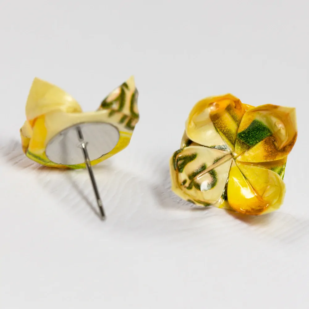 Náušnice "Zázvor s citronem" (lotos)