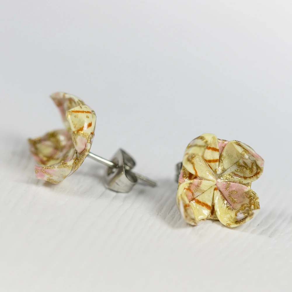 Náušnice "Růžové snění" - lotosy malé