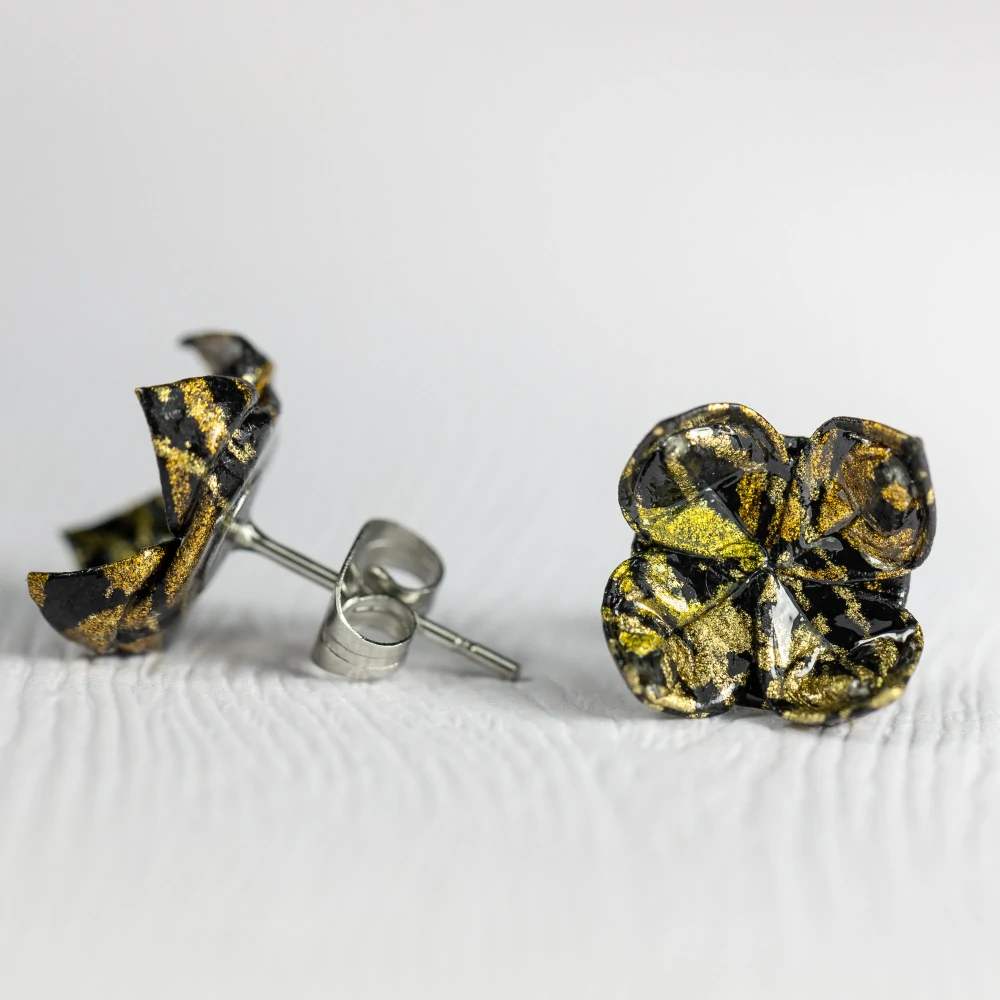 Náušnice "Bambusový háj" - lotosy malé