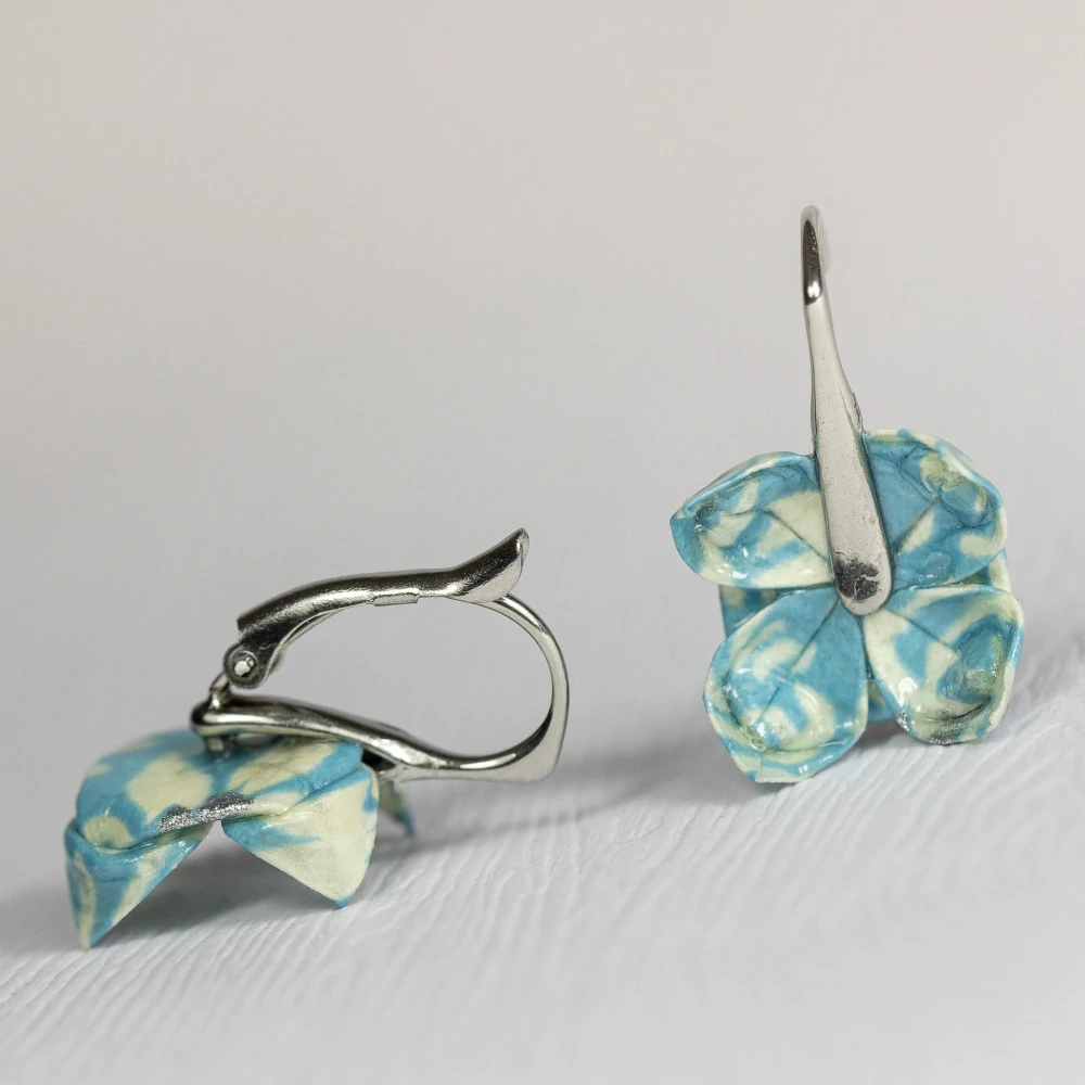 Náušnice "V modravém blankytu" (lotosy)