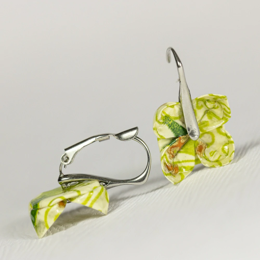 Náušnice "V trávě" (lotosy)