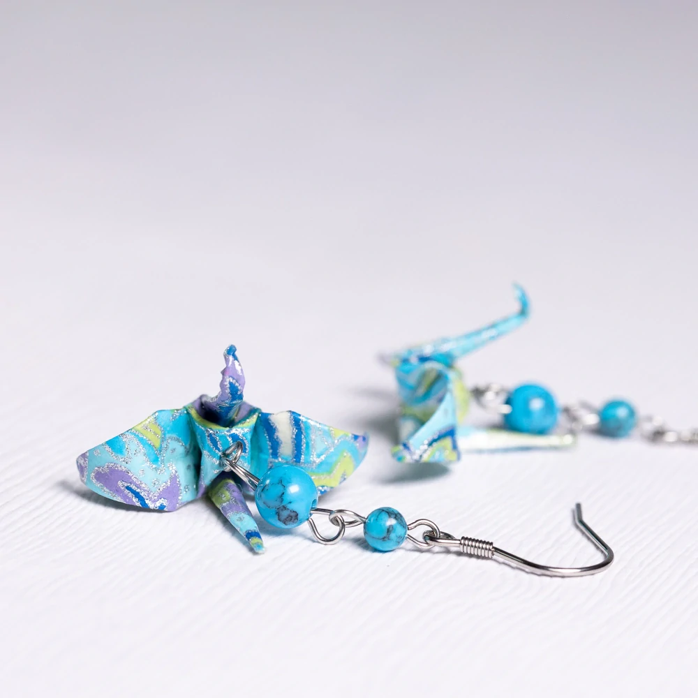 Náušnice "Mé něžné krásce" (jeřáb s tyrkenitem)