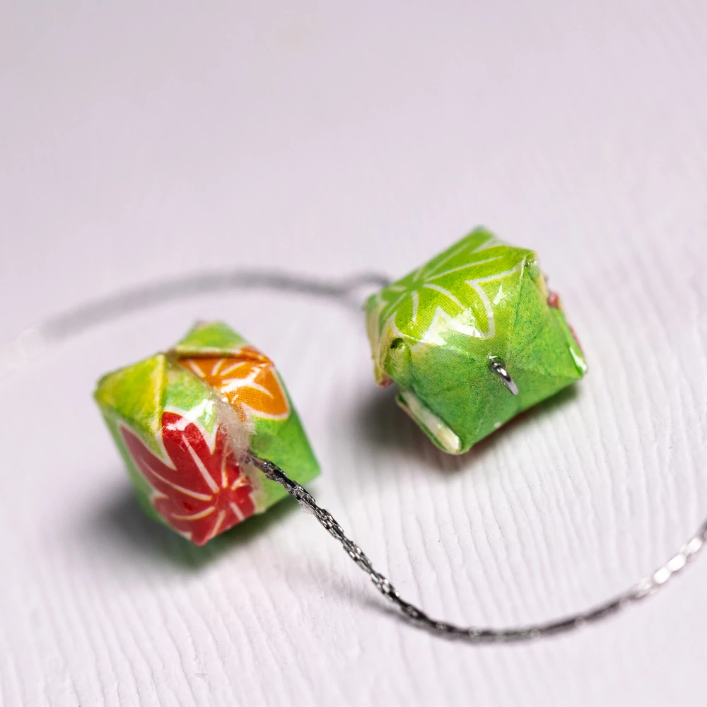 Náušnice "Barevné listí" (vodní bomba na řetízku)
