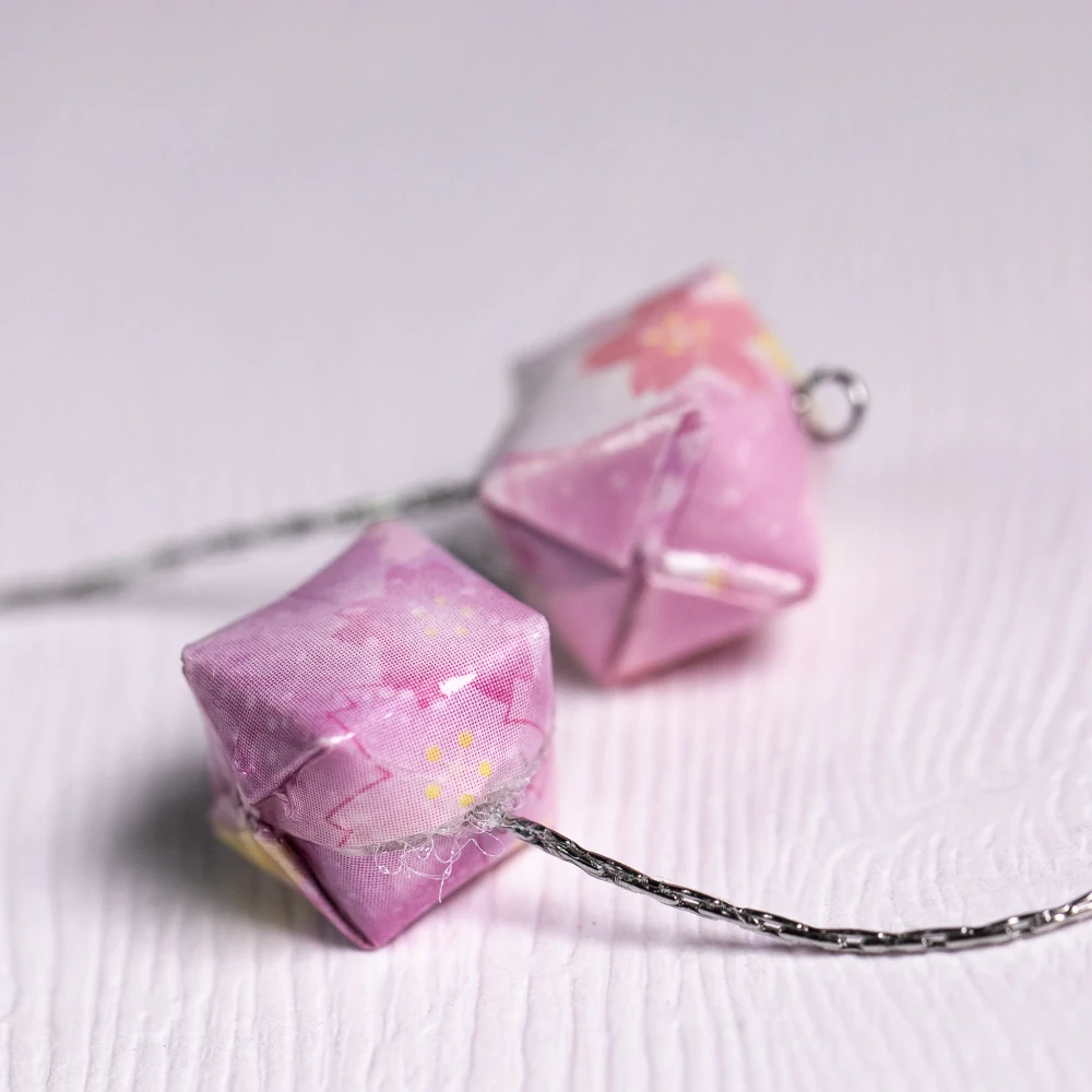 Náušnice "Růžová něha" (vodní bomba na řetízku)
