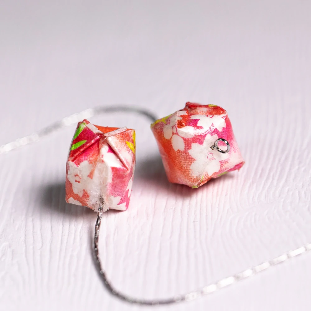 Náušnice "Růžová zahrada" (vodní bomba na řetízku)