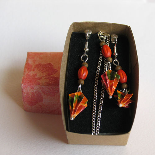 Sada šperků "Červený pomeranč" (paraplíčka)