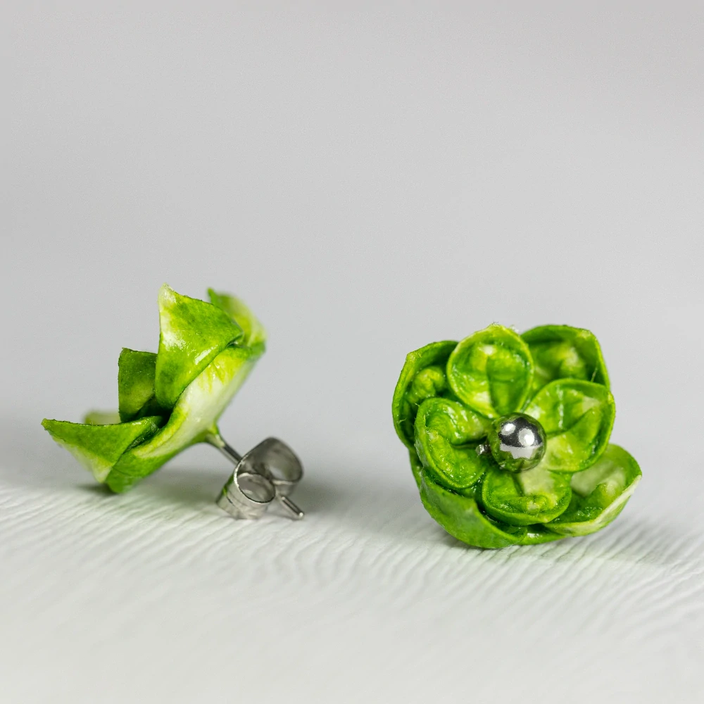 Náušnice "Kvítka zelenkavá" (lotos plnokvětý)