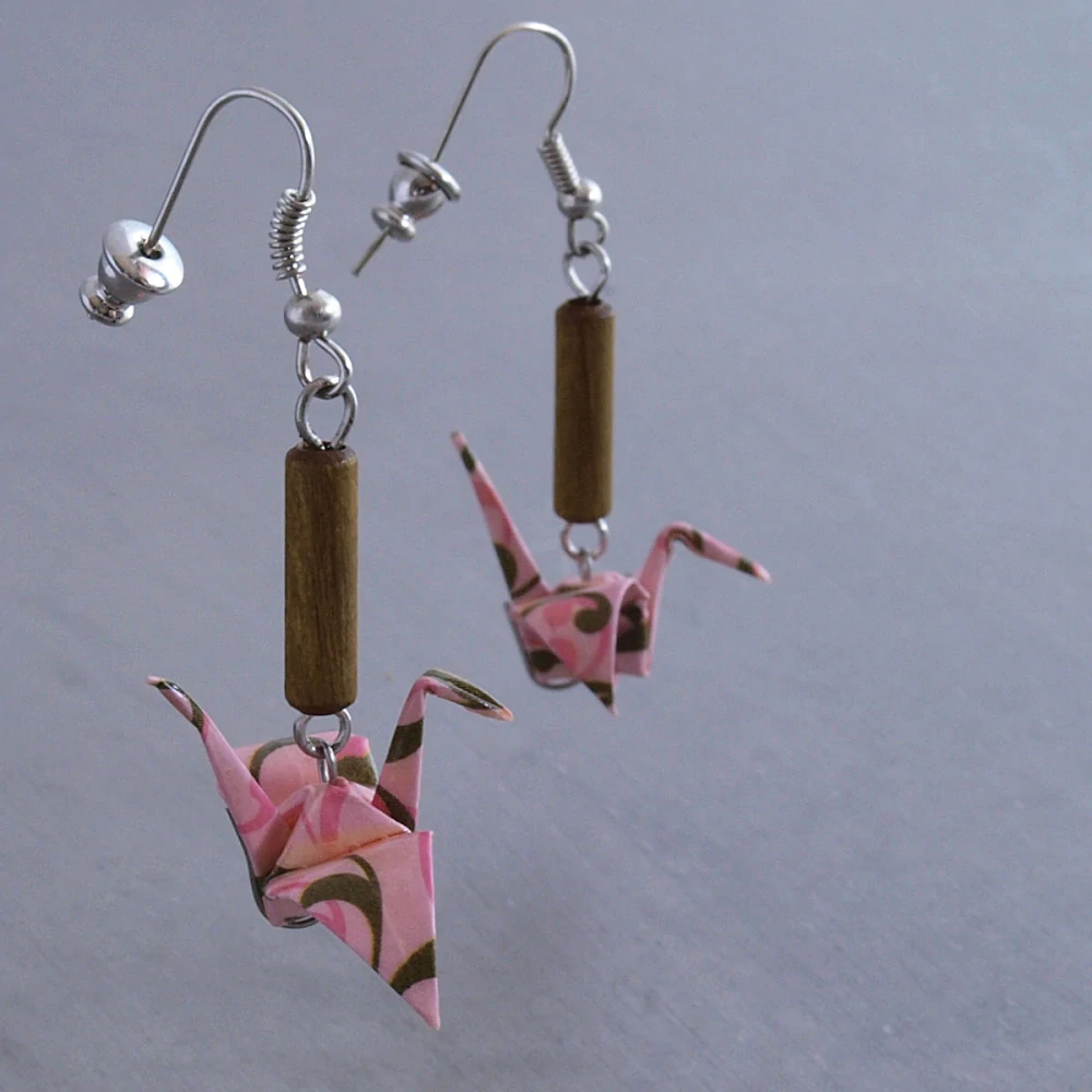 Náušnice "Růže v trní" (jeřáb)