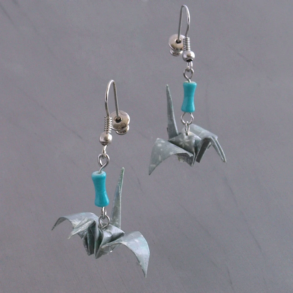 Náušnice "Stříbrné vánoce" (jeřáb)