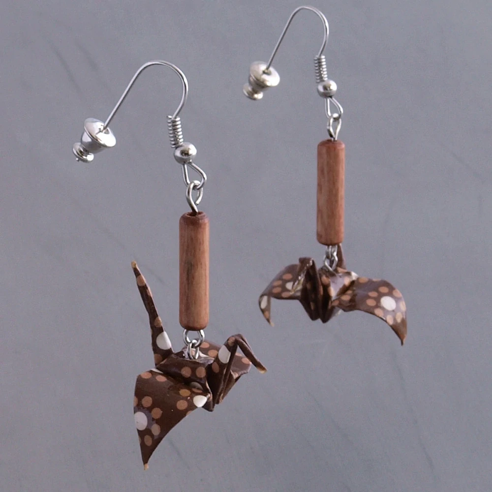 Náušnice "Dech země" (jeřáb)