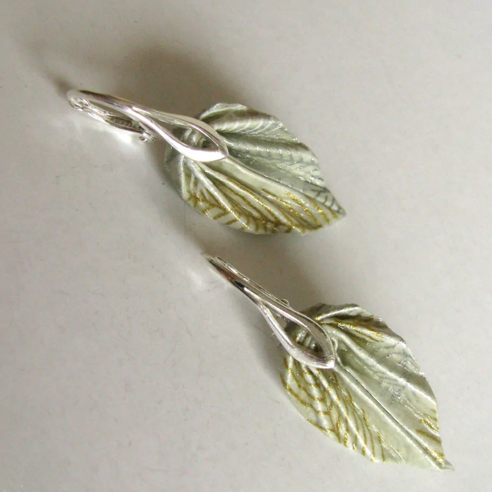 Náušnice "Bílá peříčka" (listy)