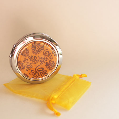 Zrcátko Folklórní ornamenty v oranžové