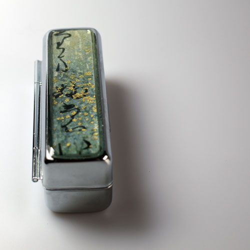 "Kaligrafie v modré" (krabička na rtěnku)