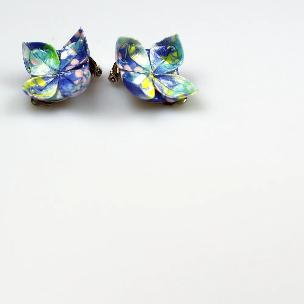 Náušnice "Modré mámení" (lotos, klipsy)