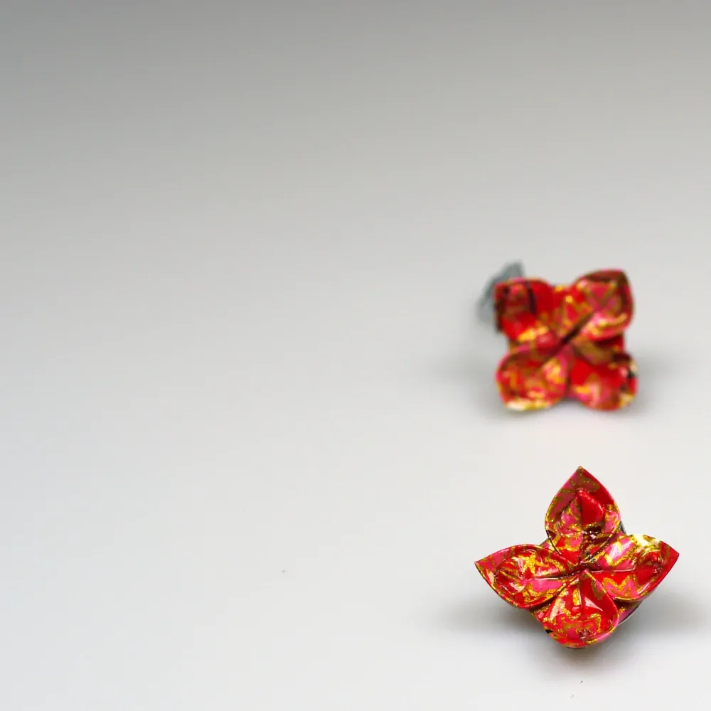 Náušnice "Červený javor" (lotos, klipsy)