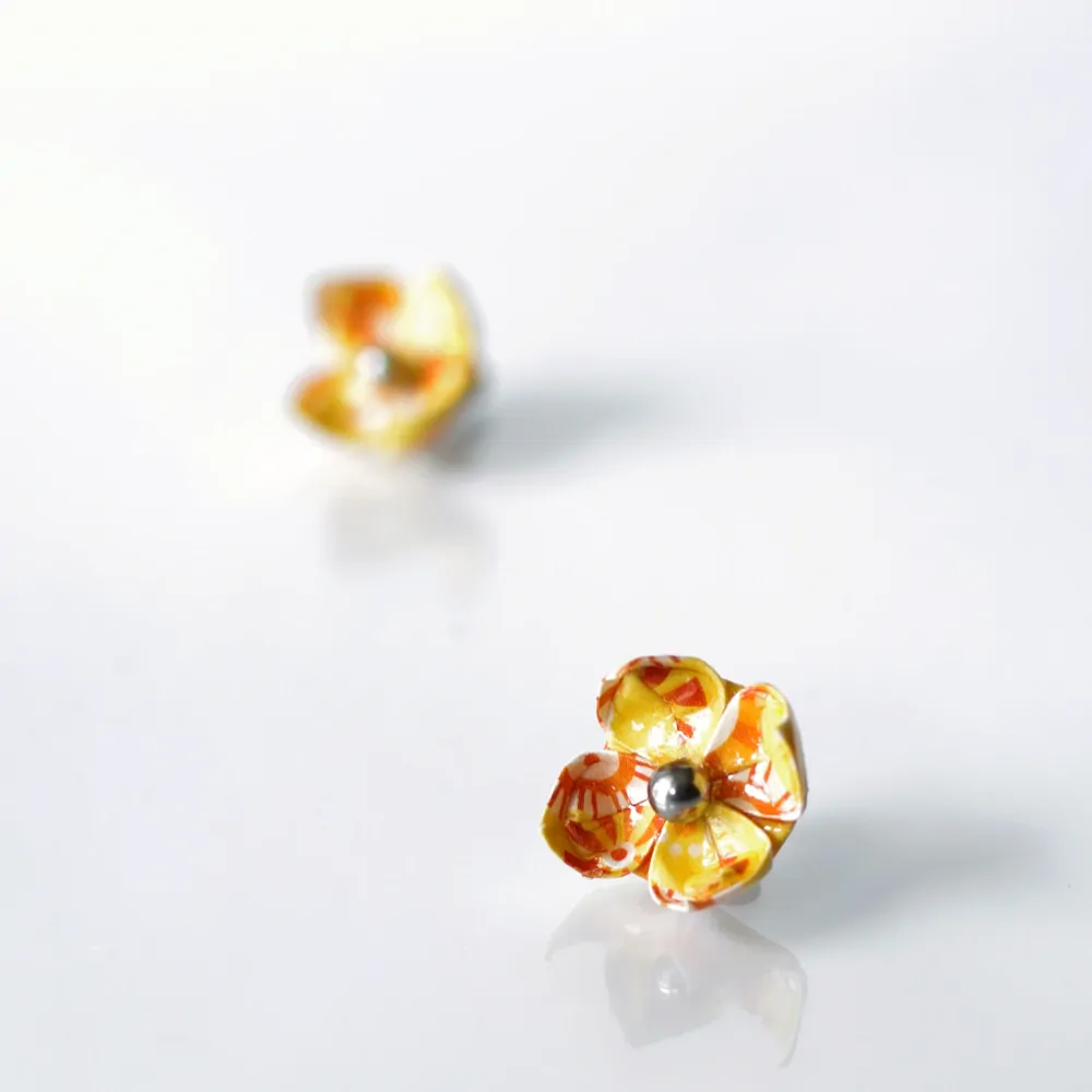 Náušnice "Žluté ornamenty" (lotos)