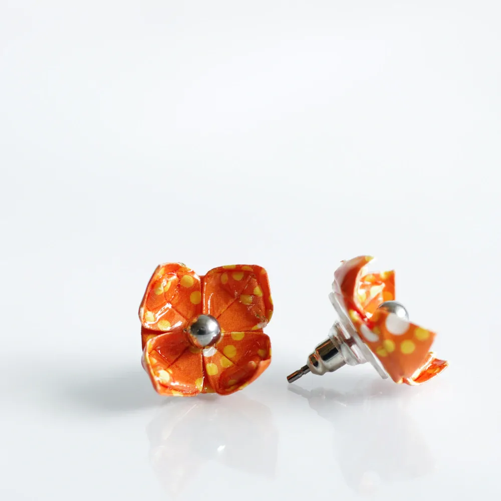 Náušnice "Ohnivý květ" (lotos)