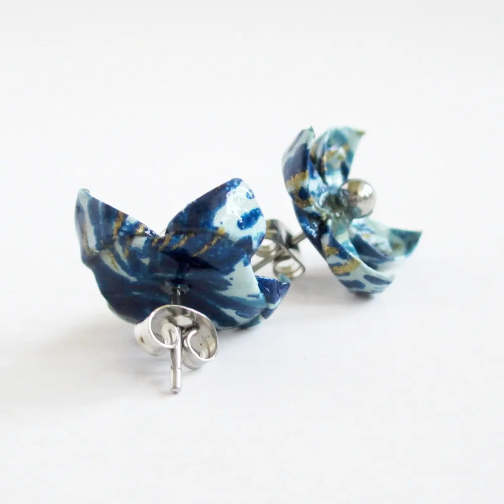 Náušnice "Dívka v modrém" (lotos)