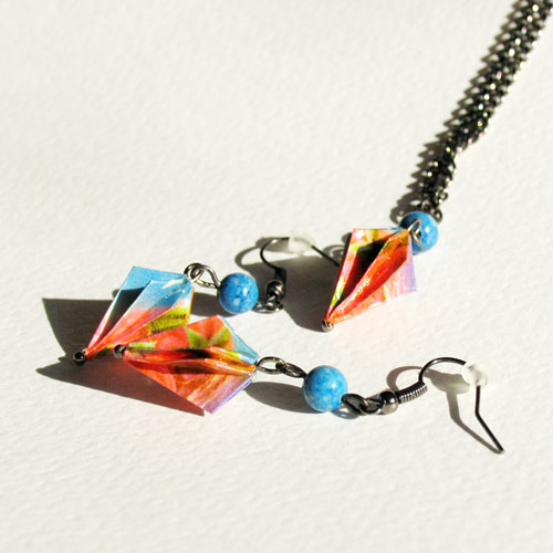 Sada šperků "růžovo-modrá  paraplíčka"