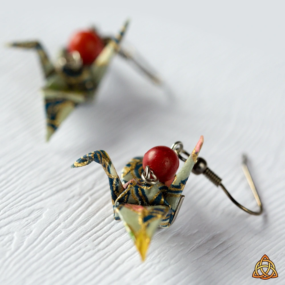 Náušnice "Bláznivá nálada" (jeřáb)