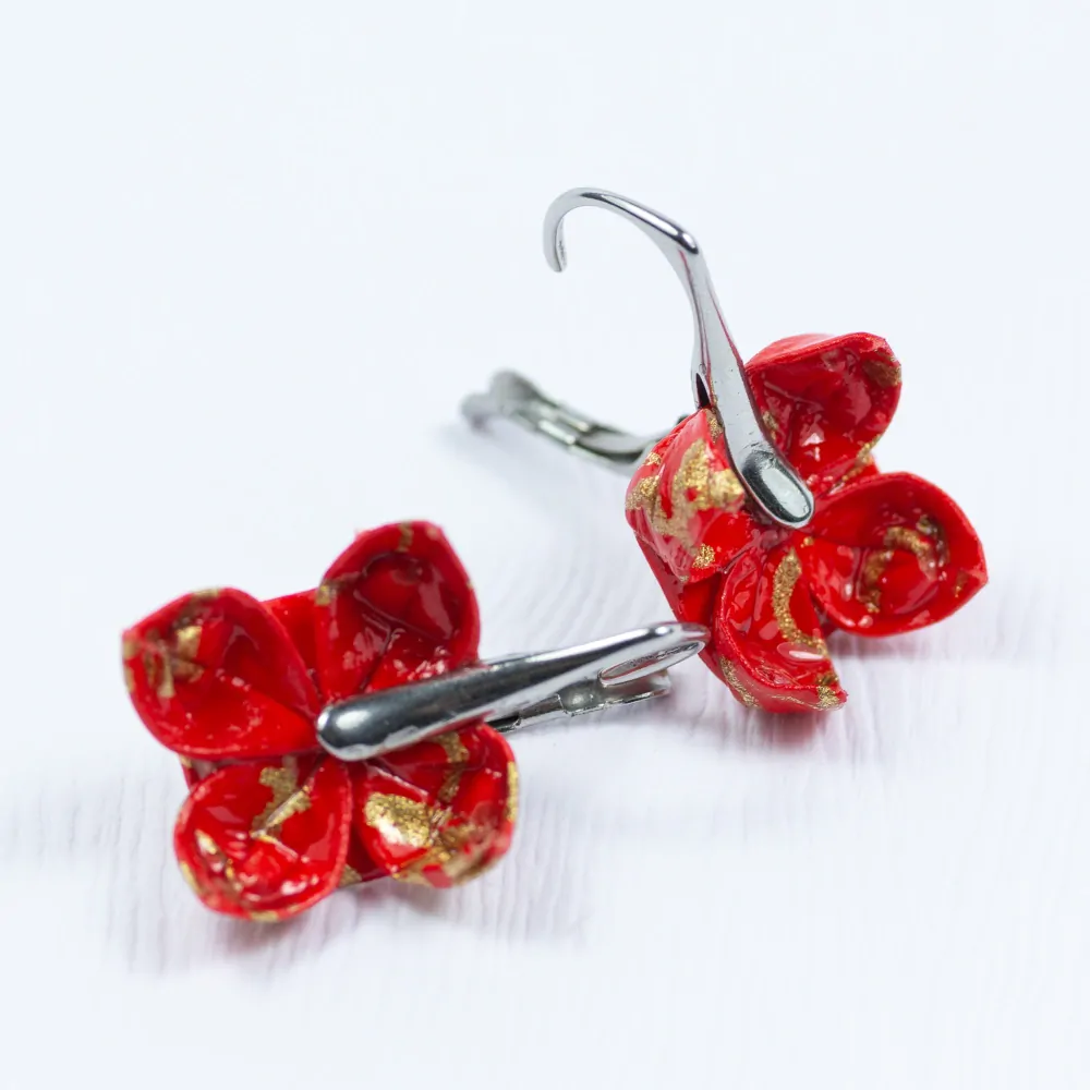 Náušnice "Plamenné verše" (lotosy)