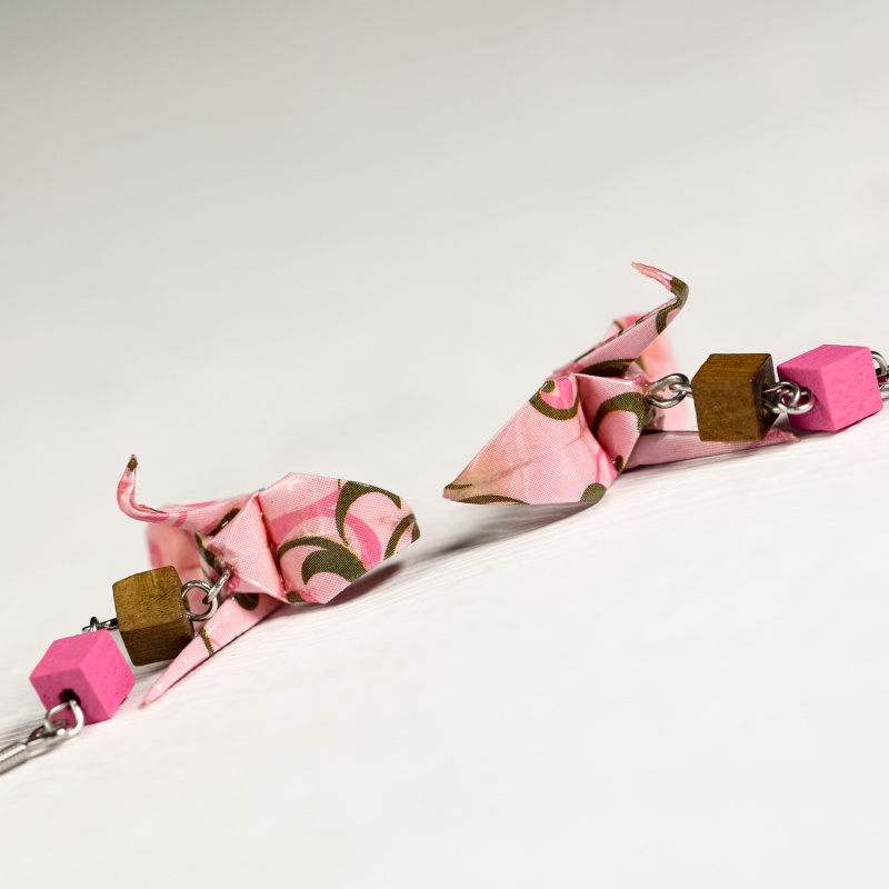 Náušnice "Růže v trní" (jeřáb delší)