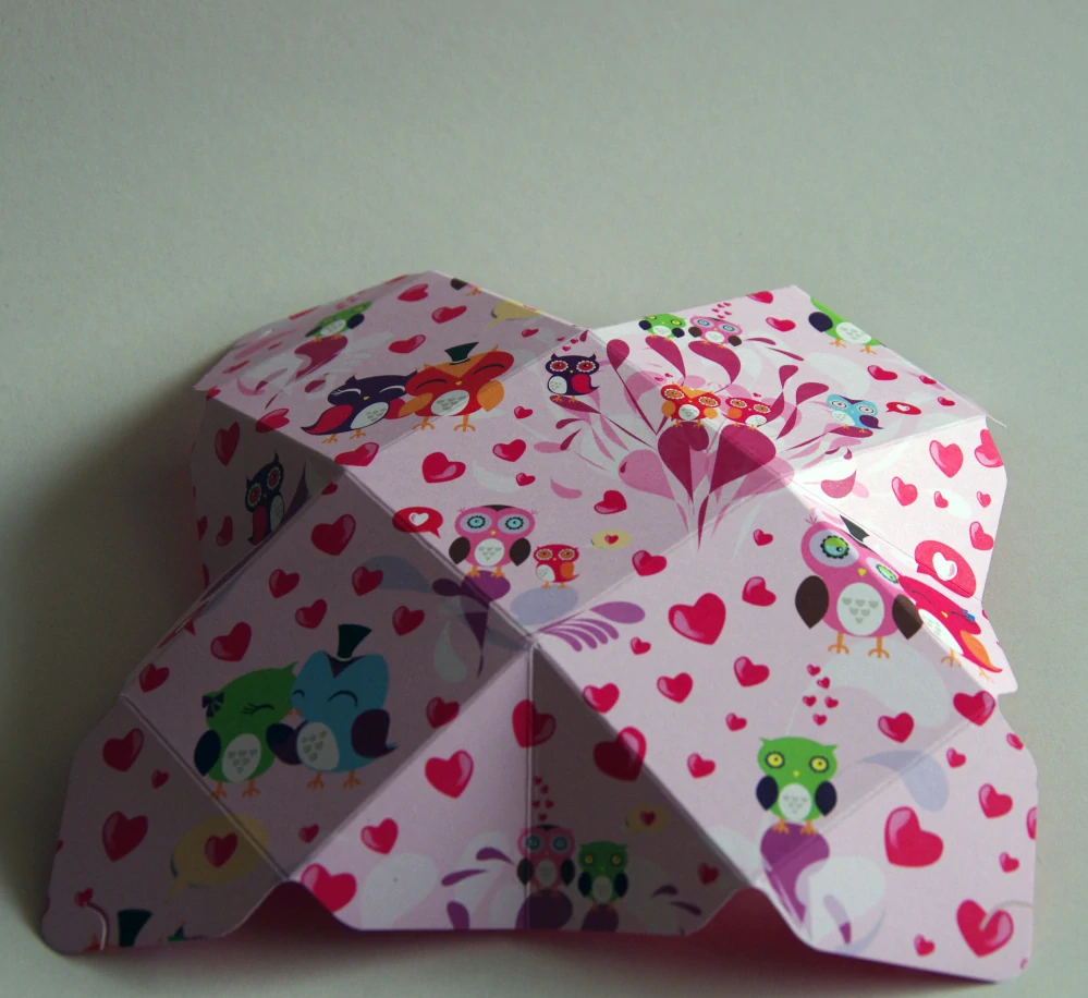 Krabička skládaná Růžové sovy