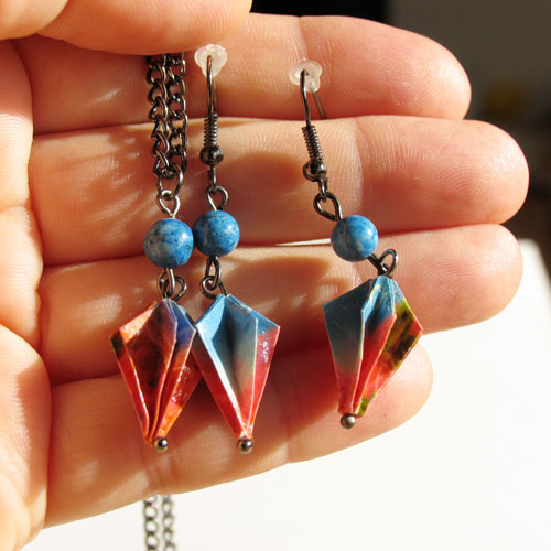 Sada šperků "růžovo-modrá  paraplíčka"