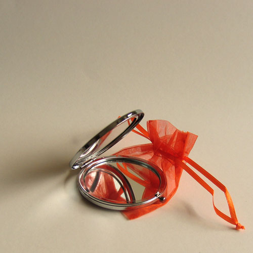 Zrcátko Bílá kvítka na žlutém podkladu