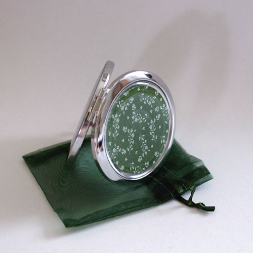 Zrcátko Bílá kvítka v tmavozelené