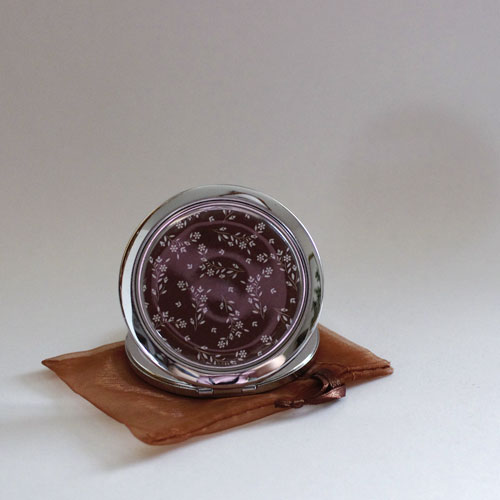 Zrcátko Bílá kvítka v hnědé