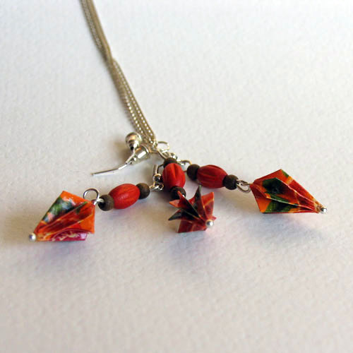 Sada šperků "Červený pomeranč" (paraplíčka)