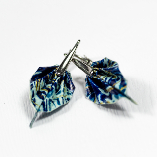 Náušnice "Dívka v modrém" (listy)