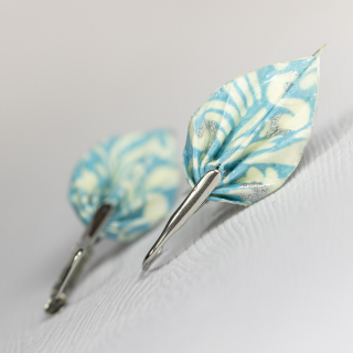 Náušnice "V modravém blankytu" (listy)