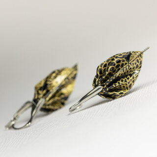 Náušnice "Zlaté chryzantémy" (listy)