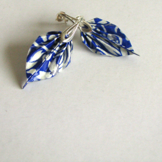 Náušnice "Modrá je dobrá" (listy)