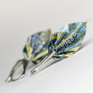 Náušnice "V barvě lapisu" (listy)