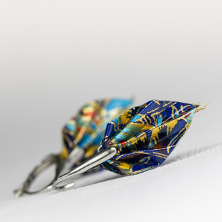 Náušnice "Zářící noc" (listy)