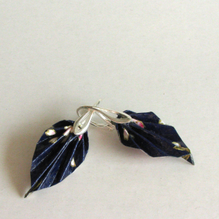 Náušnice "Sakura za stmívání" (listy)