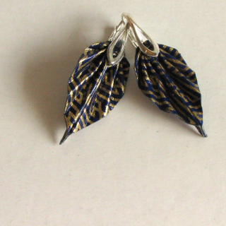 Náušnice "Modrá cesta bludištěm" (listy)