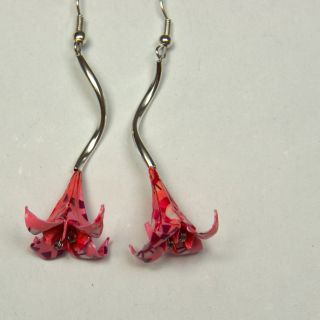 Náušnice "Studie v růžové" (lilie)